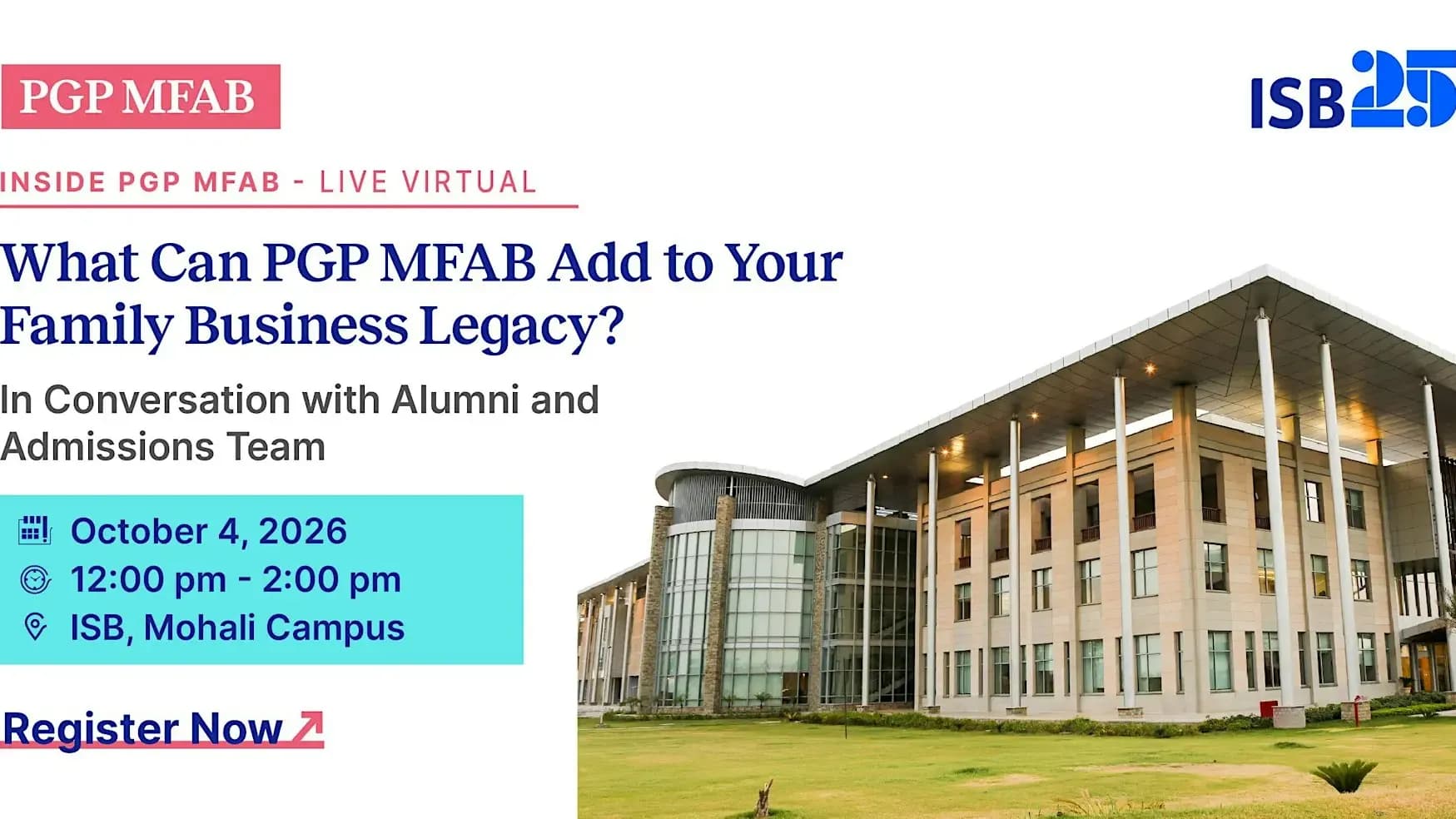 Inside the PGP MFAB: Programme Info-session | Mohali Campus